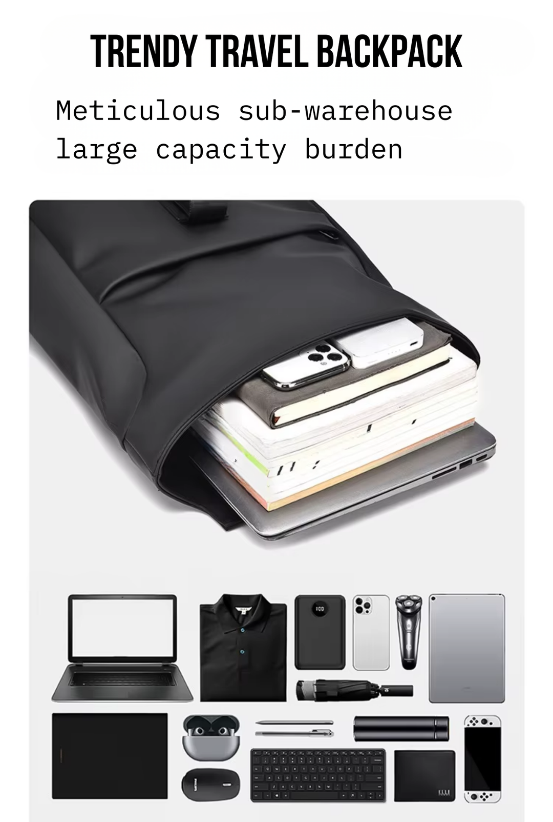 Oxford™ - Minimal Waterproof Laptop Backpack – College & Work Anti-Theft Commuter