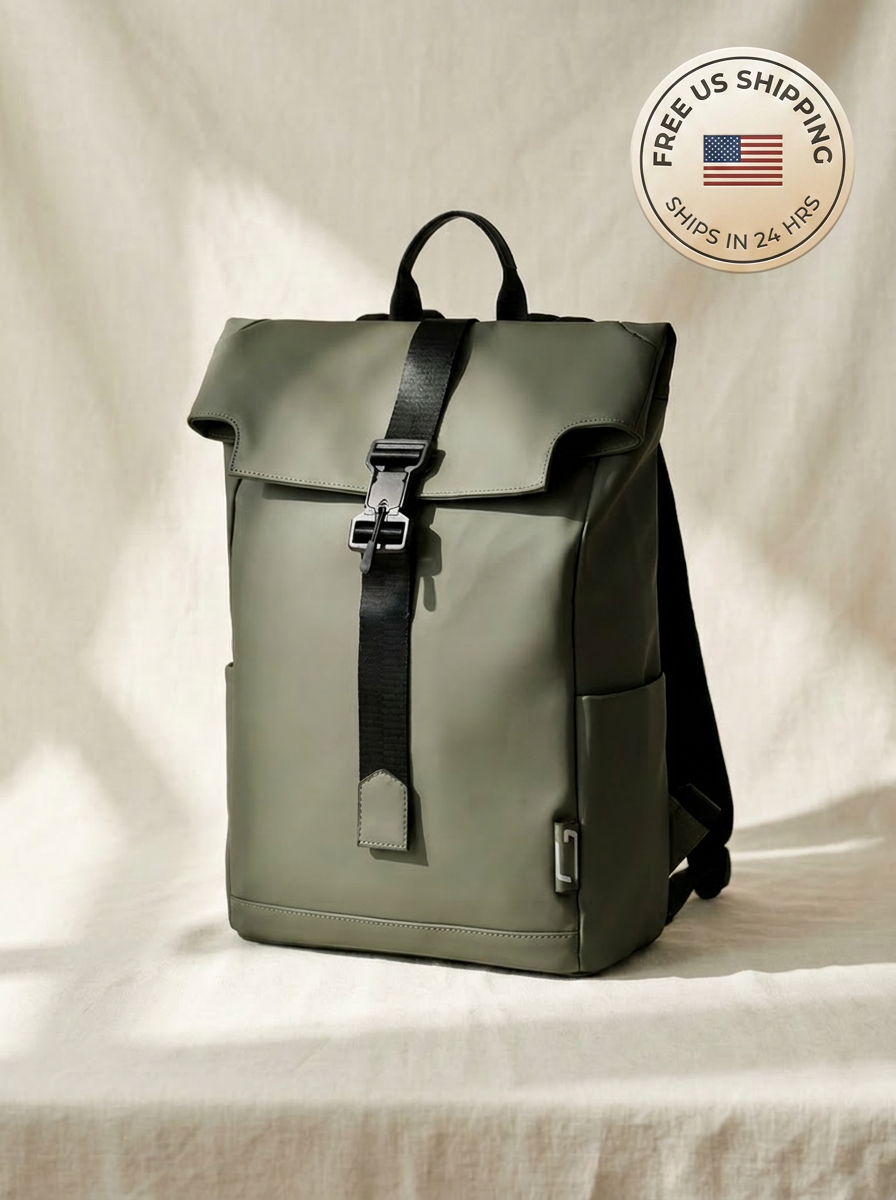 Oxford™ Roll-Top Backpack — Waterproof Laptop Commuter Bag